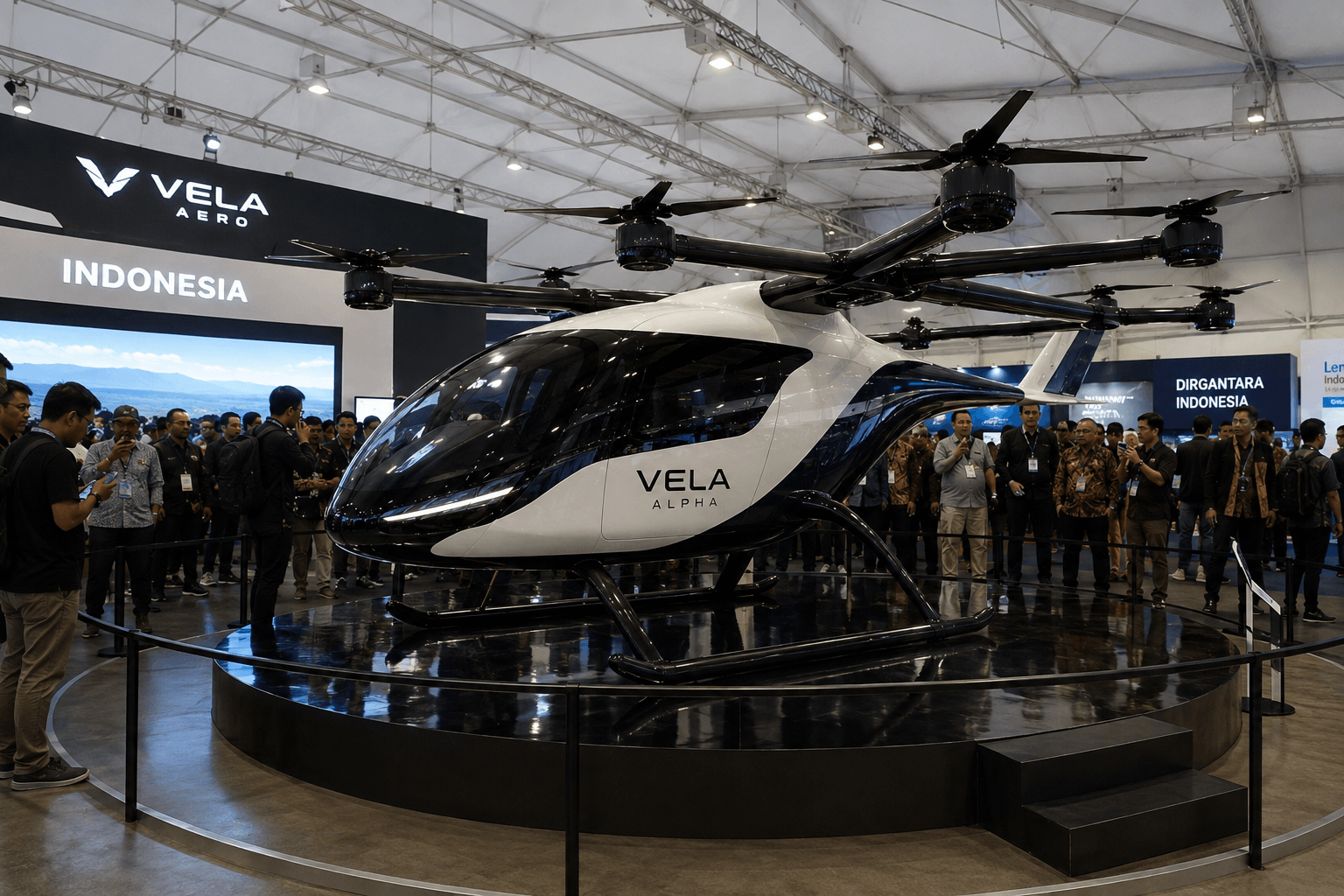 Vela Alpha, Taksi Terbang Buatan Indonesia Dipamerkan di HEXIA 2026